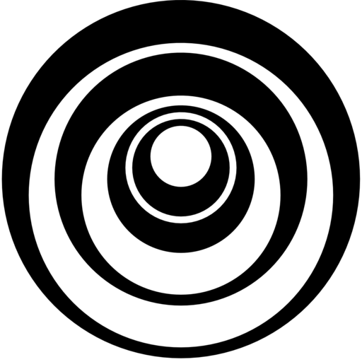 Asymetric circles of Ear Conditioning logo. Representing musical artistis